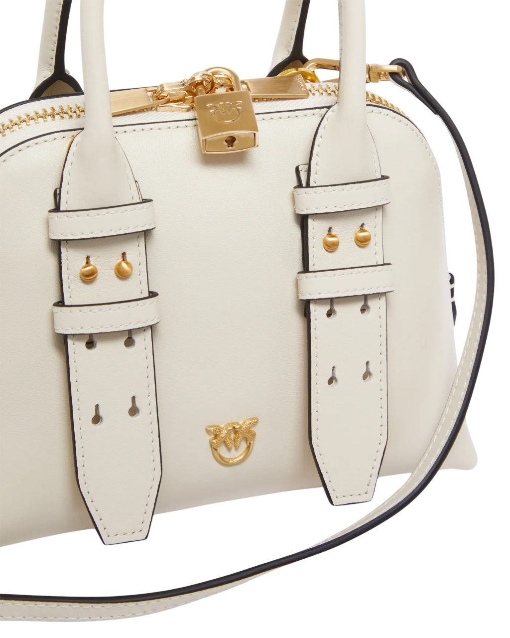 Pinko borsa a mano Bowling in pelle bianco latte 105333-A0QO Z14V PINKO 