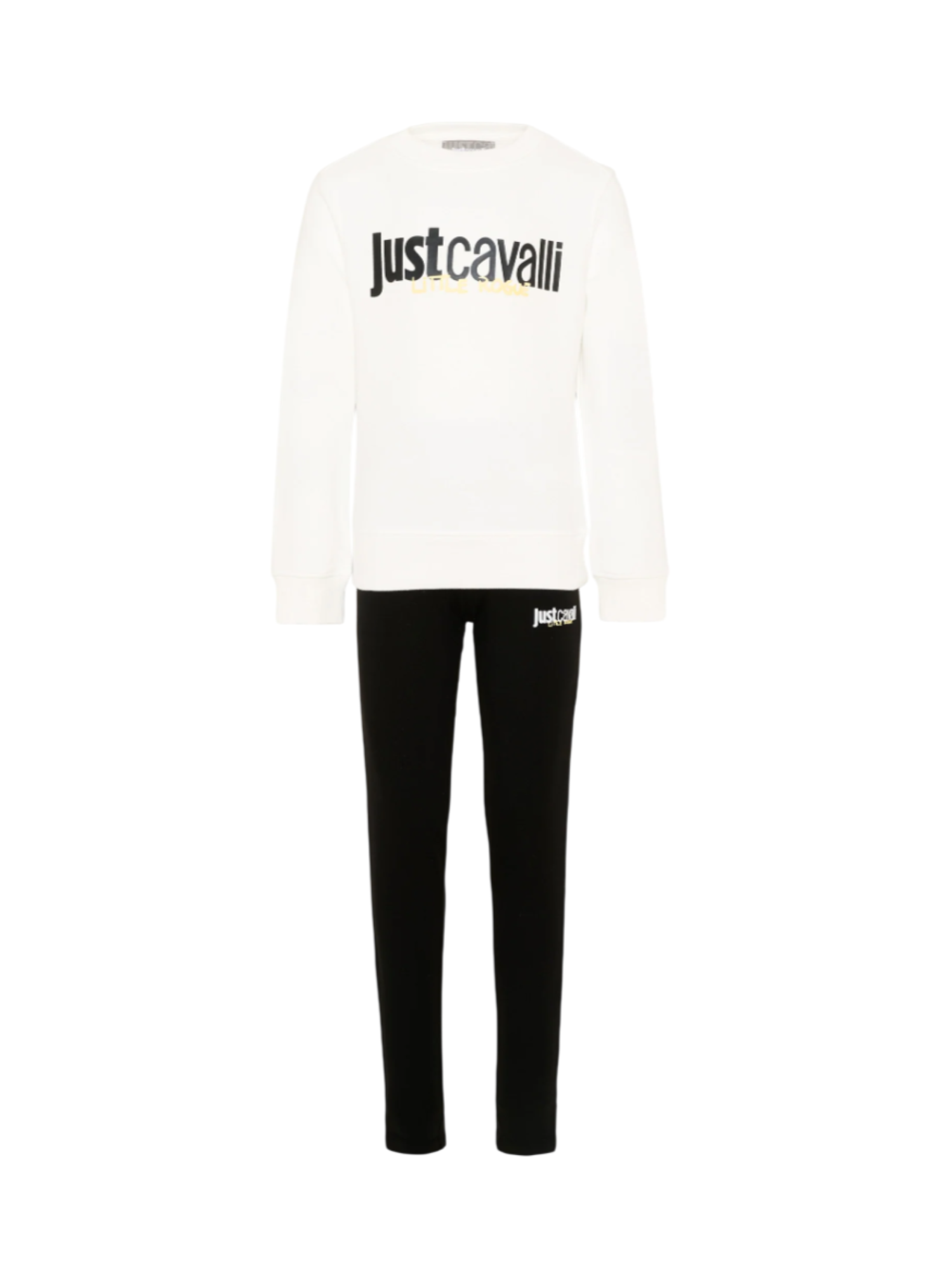 Just Cavalli completo bambina felpa e leggings bianco nero JGP26011CF WHITE-BLACK JUST CAVALLI 