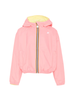 K-Way giubbino reversibile bambina con cappuccio rosa giallo