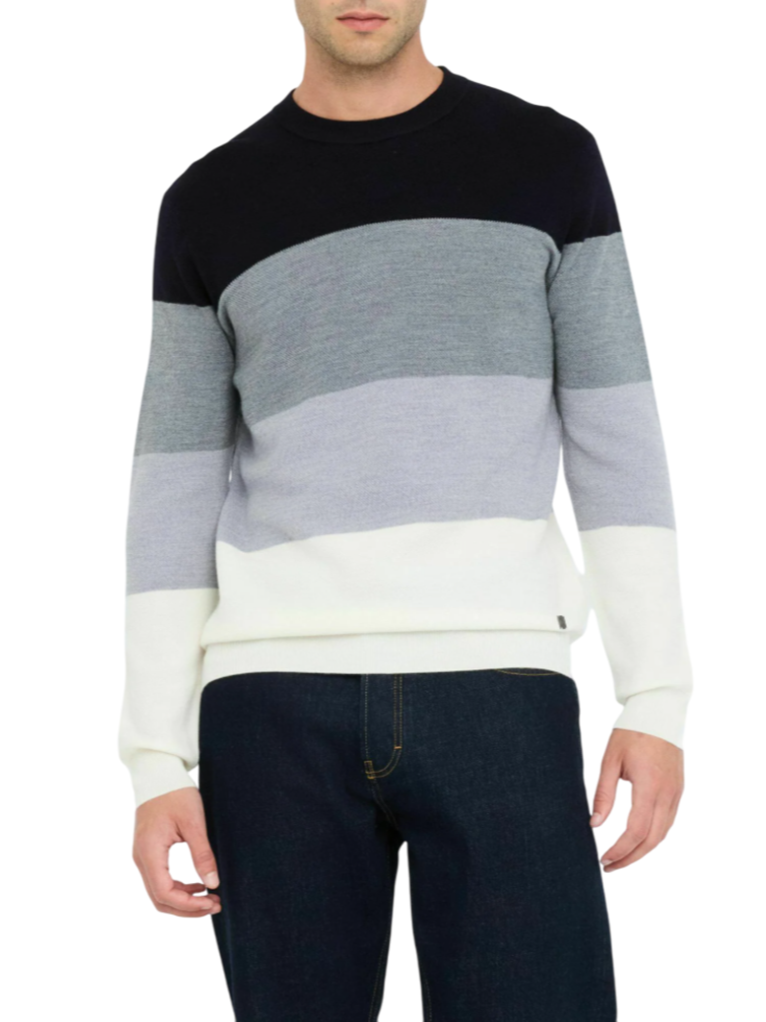 Liu Jo maglia colorblock in lana blu panna grigio QF5061MA27P C3812 LIU JO 