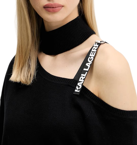 Karl Lagerfeld Jeans maglia dolcevita con cut out nero A4W18019 999 KARL LAGERFELD 