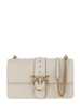 Pinko borsa a tracolla Love One Classic in pelle bianco oro
