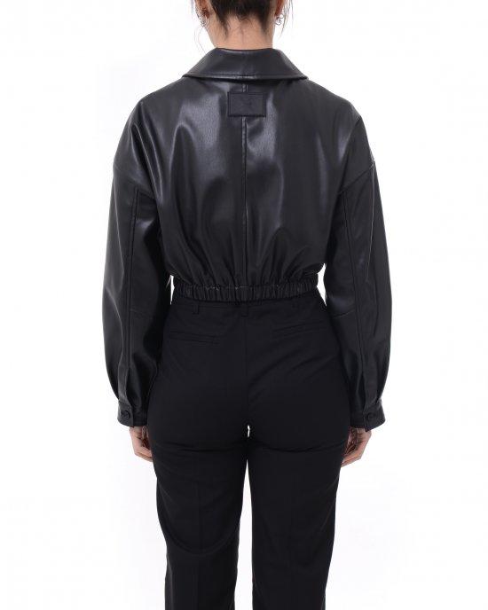 John Richmond giubbino crop in ecopelle Borghi nero UWP25084GB BLACK John RICHMOND 