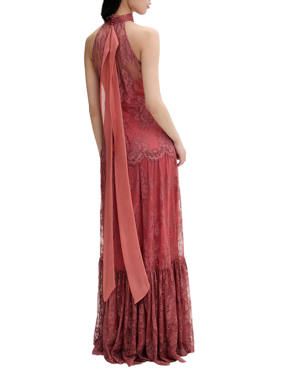 Aniye By abito lungo in pizzo all'americana corallo 185033 02478 ANIYE BY 