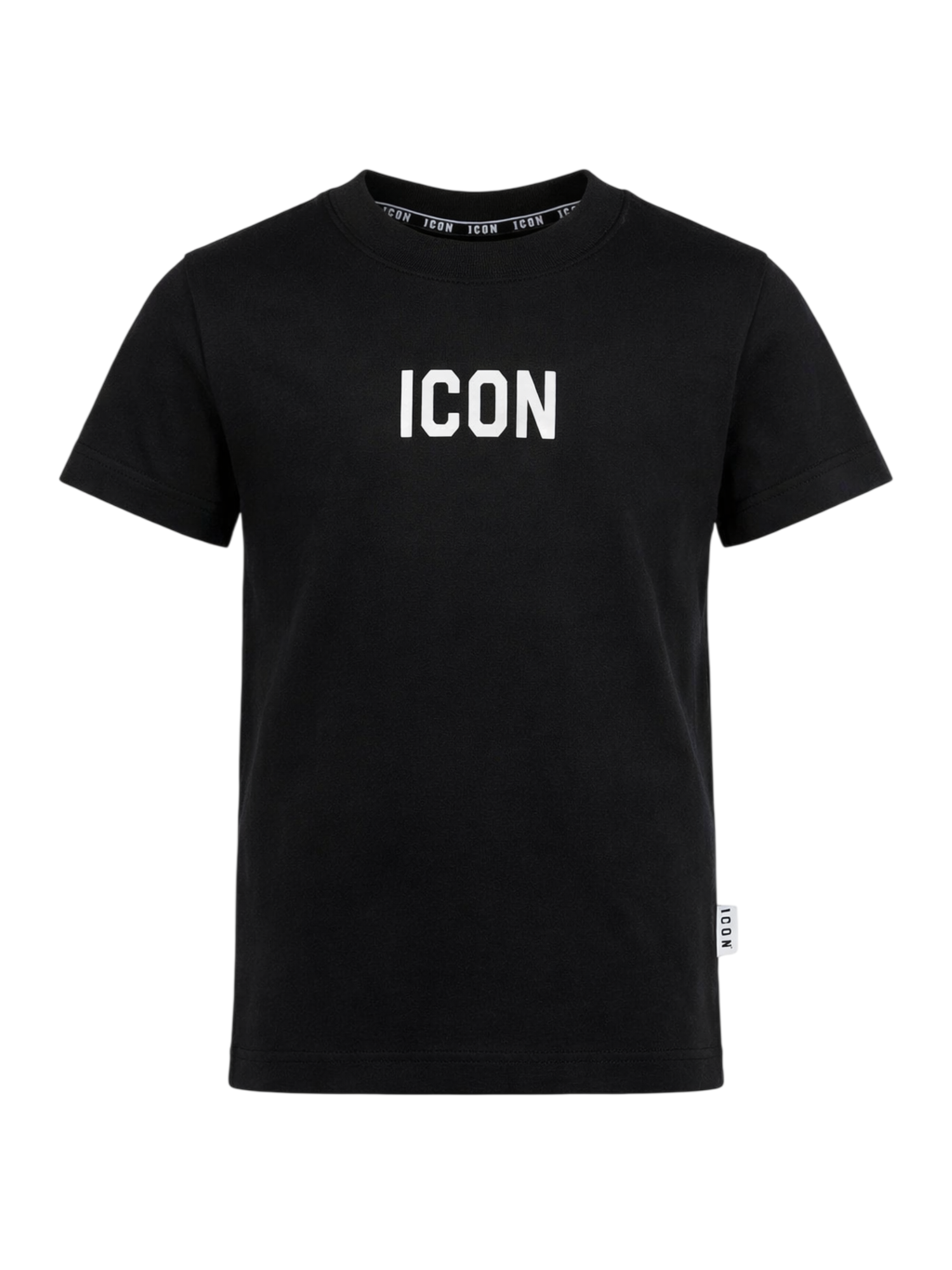 Icon T-shirt bambino in cotone con logo nero IBKS001081 9000 ICON 