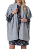 Surkana poncho in maglia misto lana grigio
