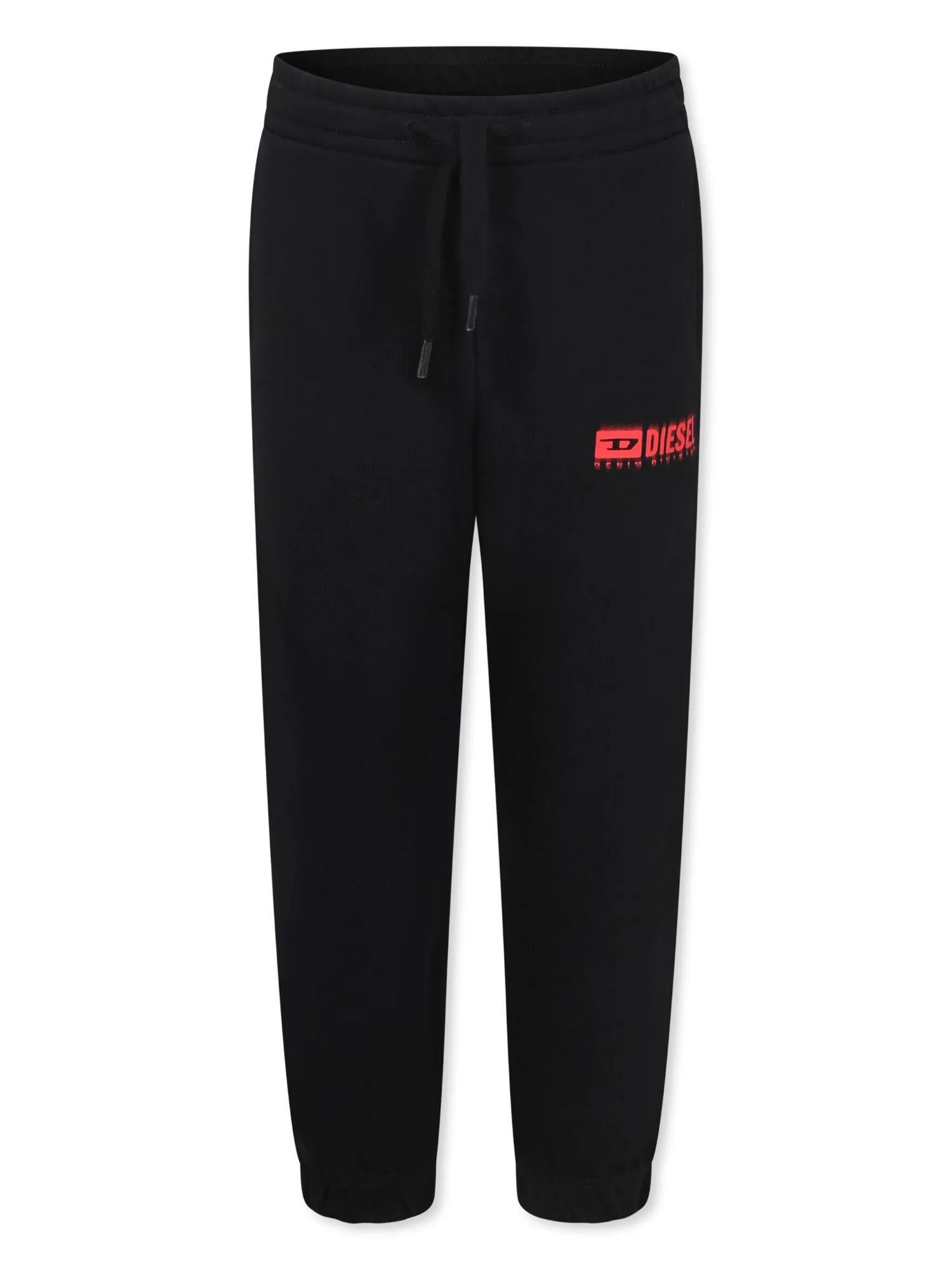 Diesel pantaloni joggers in felpa con logo nero J02316-KYAVF K9002 DIESEL 