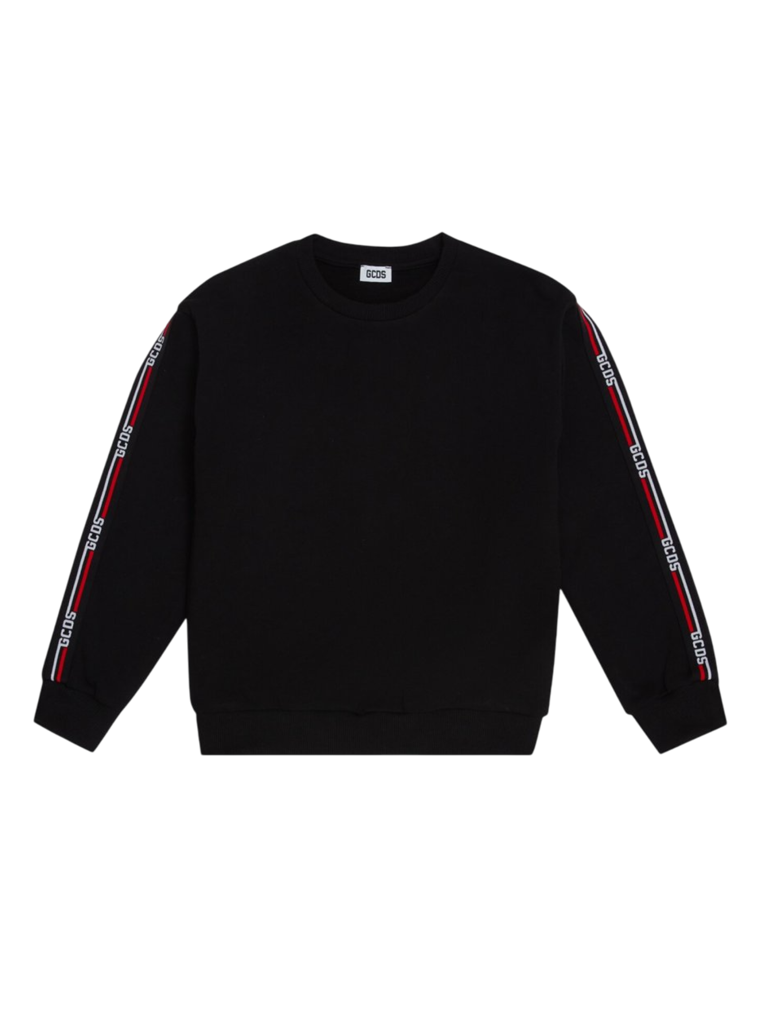 Gcds felpa bambino con bande logate nero B2JM1523BA2 BLACK GCDS 