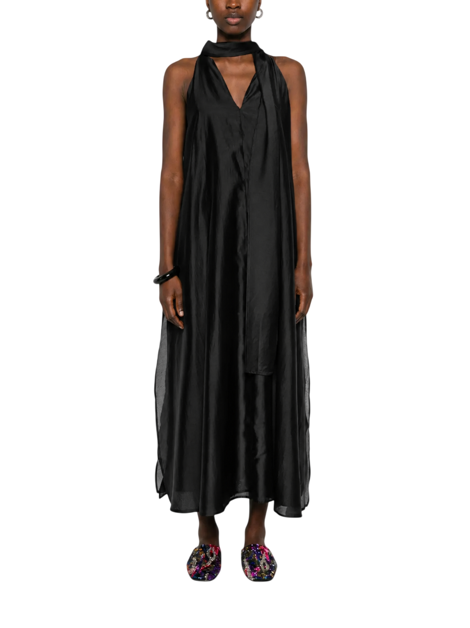 Jc Sophie abito lungo Lovely all'americana con fusciacca nero L3061 BLACK JC SOPHIE 