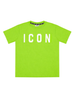 Icon T-shirt manica corta bambino con logo verde lime