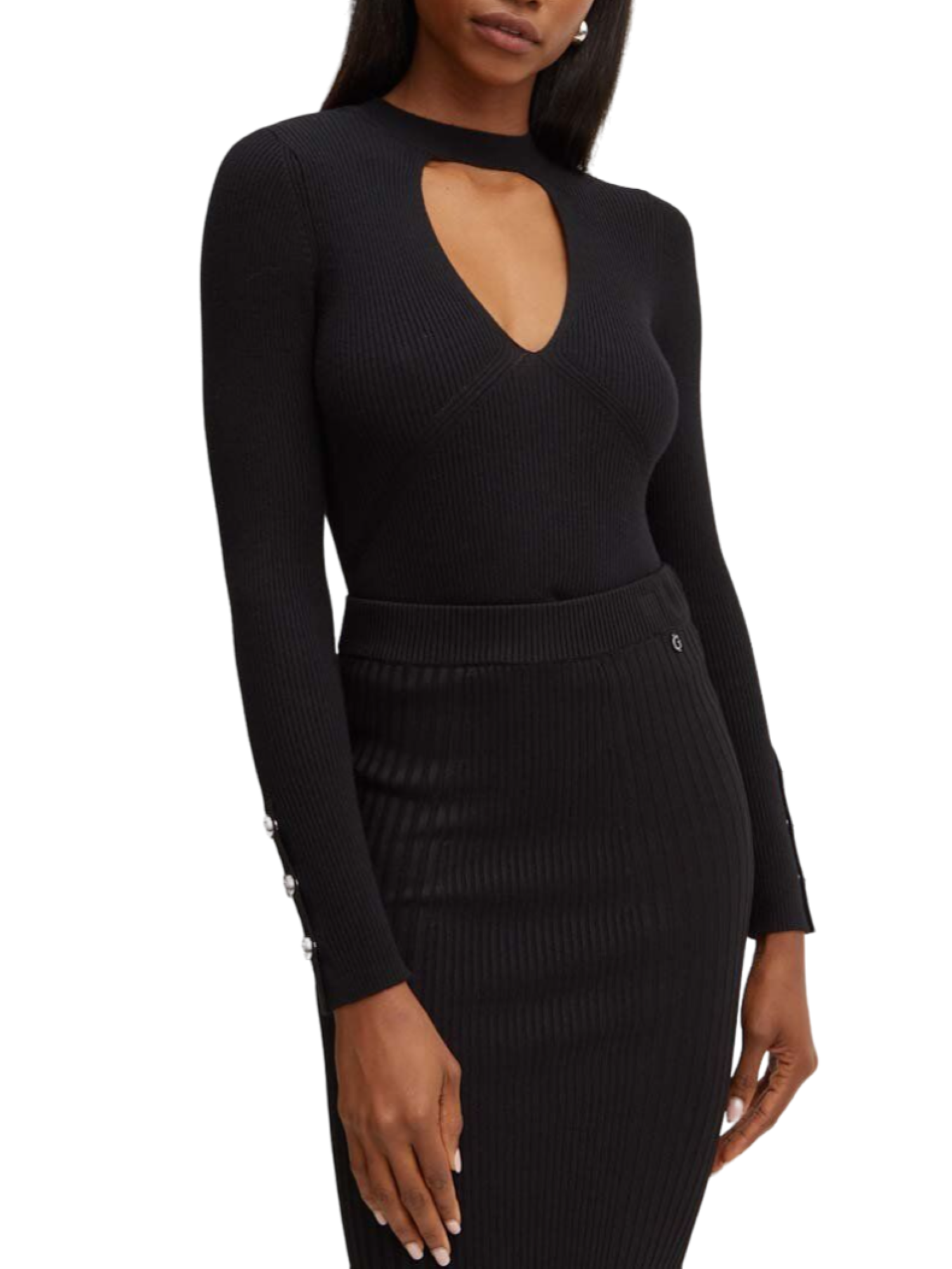 Pinko maglia a costine misto lana Rabbocco nero 104015-A15S Z99 PINKO 