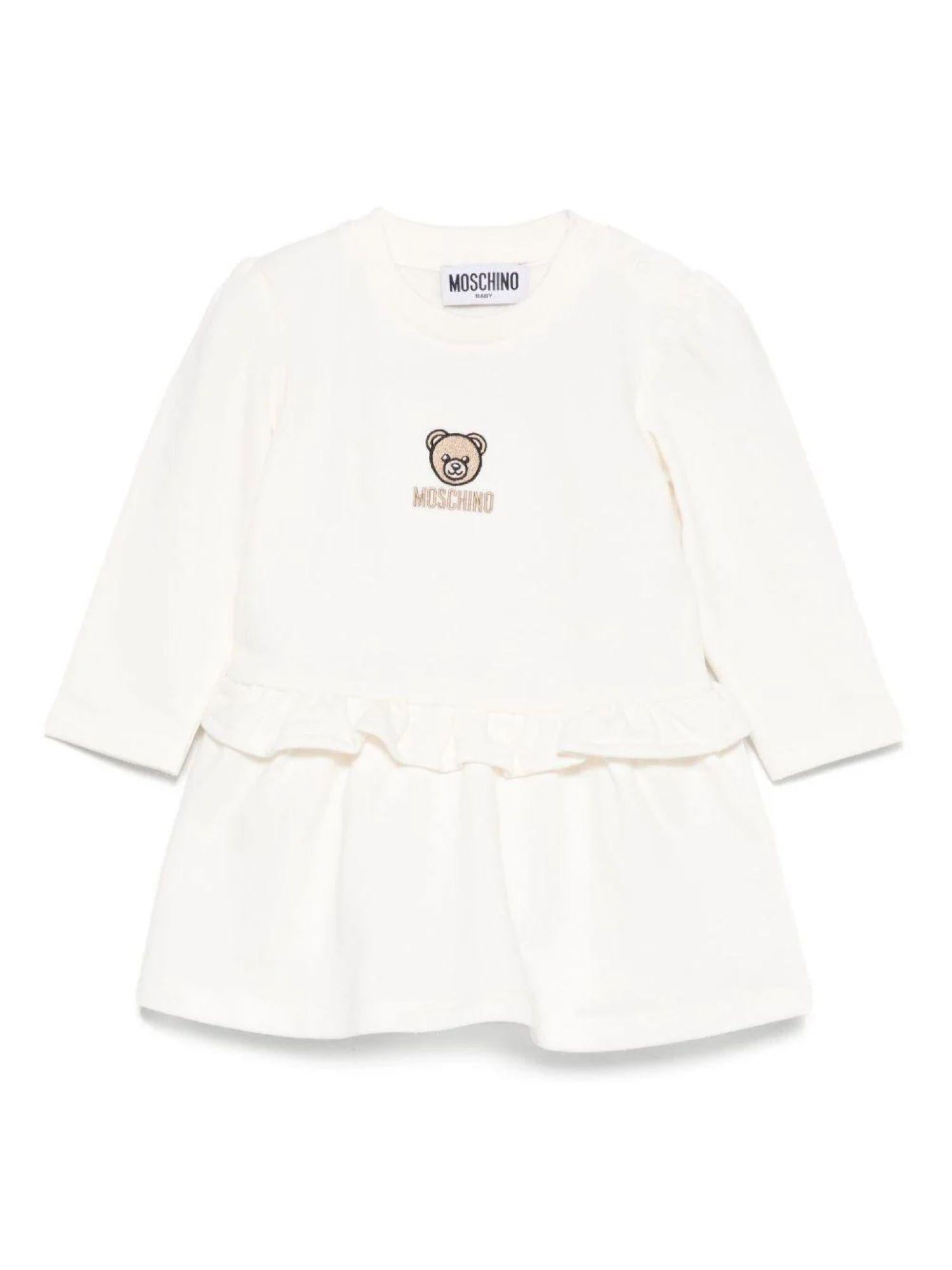 Moschino abito neonata in felpa con orsetto panna MDV0D1-LCA60 10063 MOSCHINO 