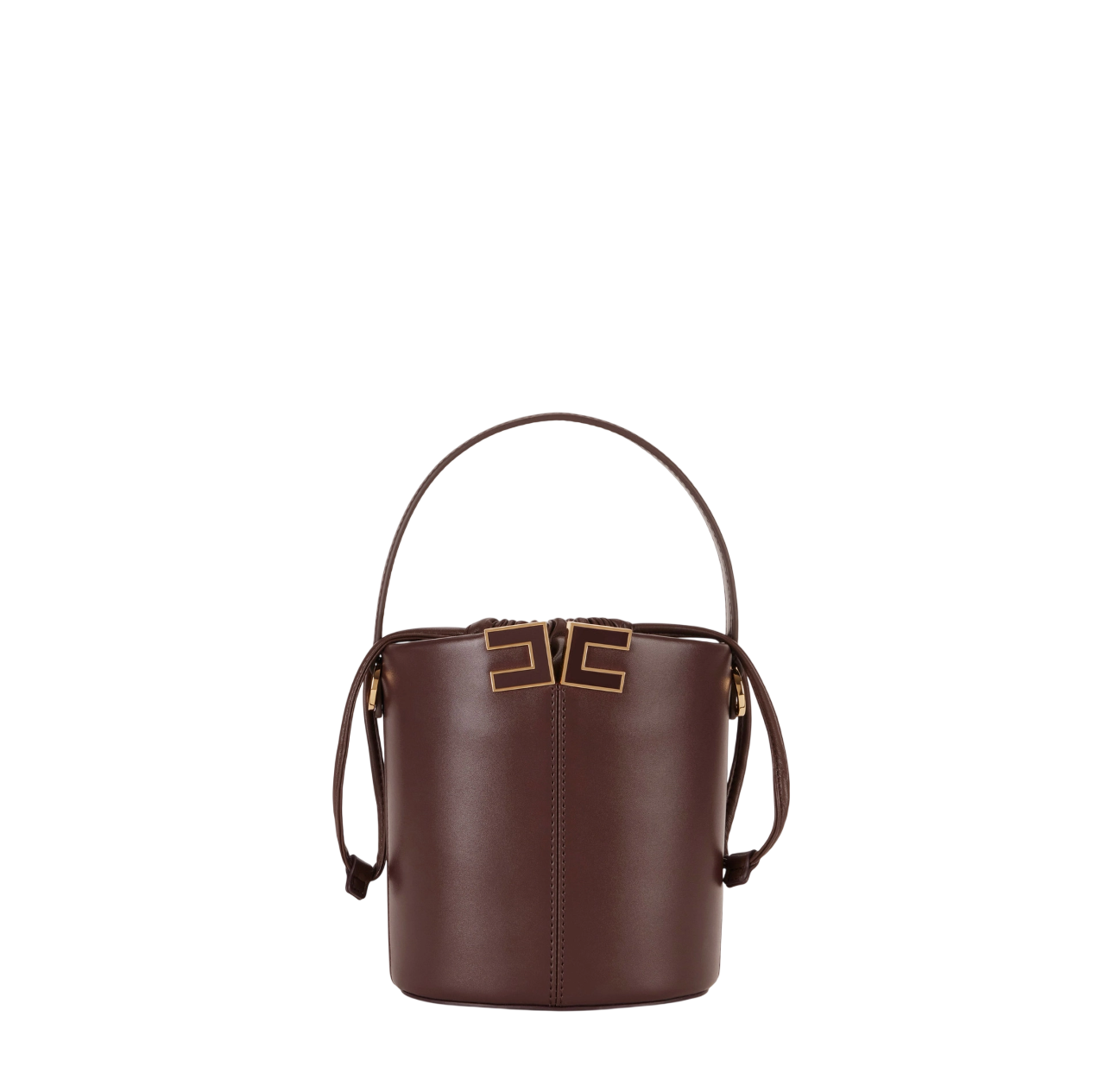Elisabetta Franchi borsa a secchiello in ecopelle con logo nero BS92A61 644 ELISABETTA FRANCHI 