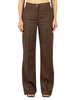 Vicolo pantaloni palazzo donna misto lino marrone