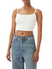 Calvin Klein Jeans canotta crop donna a costine bianco