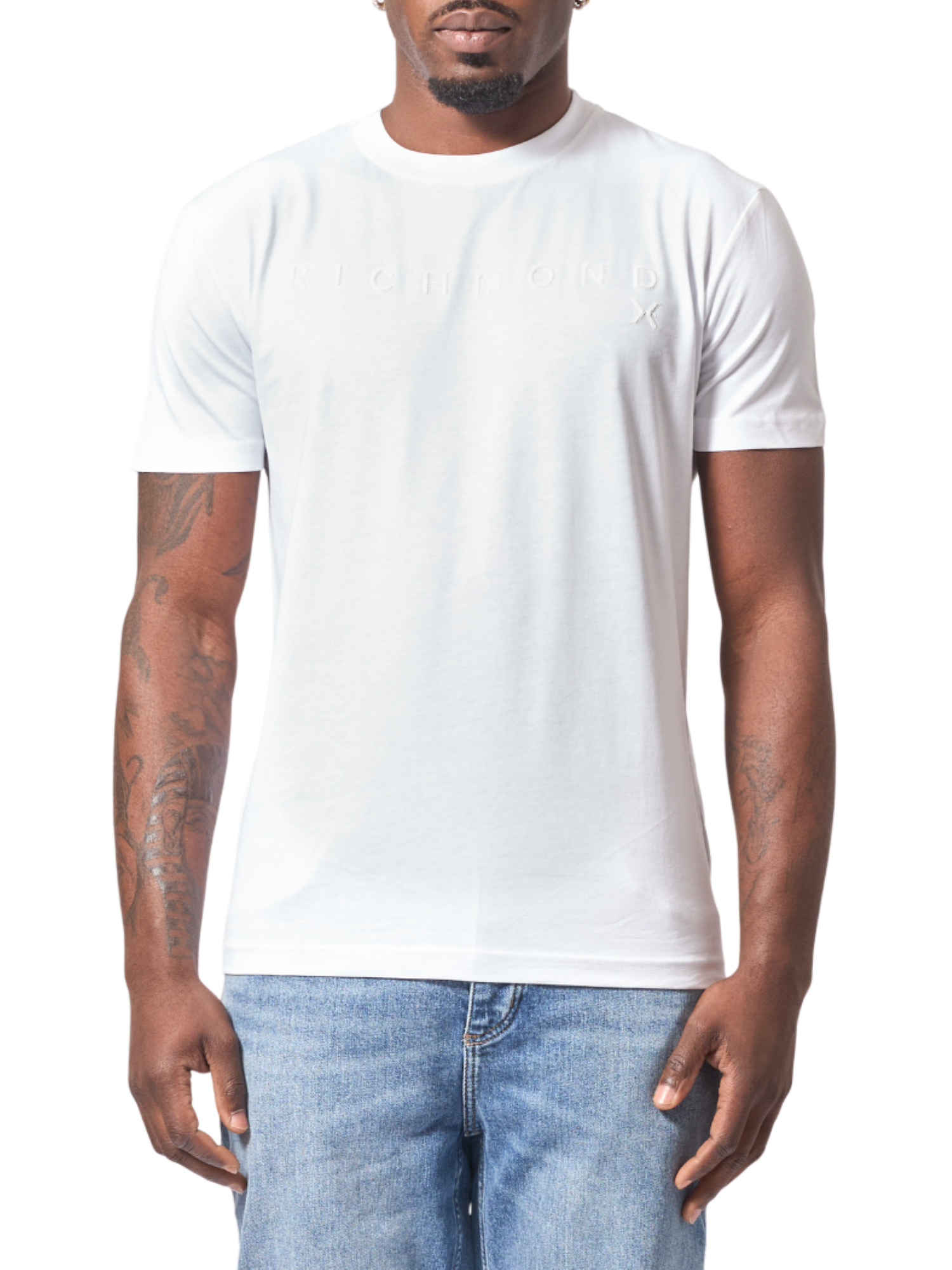 John Richmond T-shirt manica corta Zlaf con logo bianco UMP25009TS WHITE John RICHMOND 