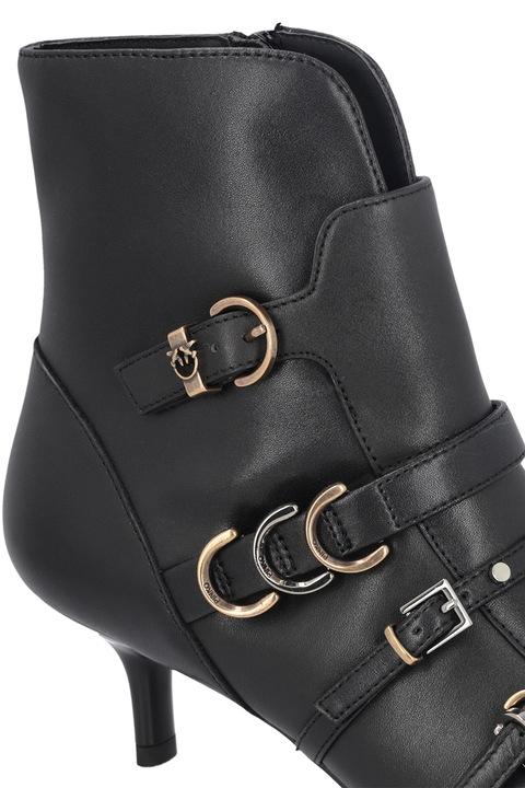 Pinko stivali tronchetti Gloria con fibbie nero SD0361P087 Z99 PINKO 