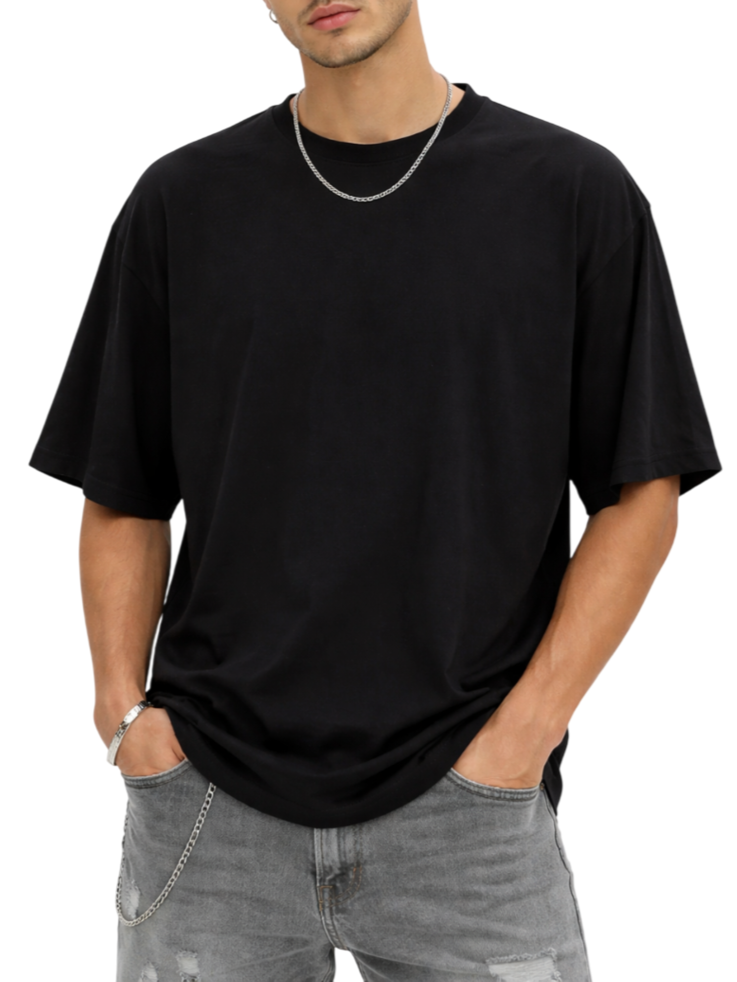 Disclaimer T-shirt uomo oversize manica corta nero 55484 NERO DISCLAIMER 