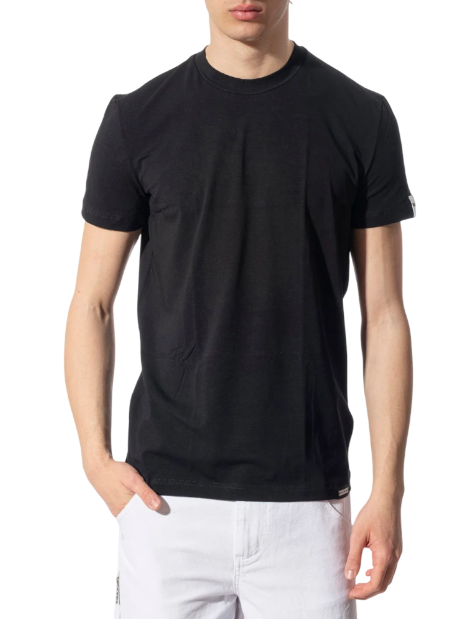 Dsquared2 T-shirt maniche corte in cotone stretch nero D9M205720 BLACK DSQUARED2 