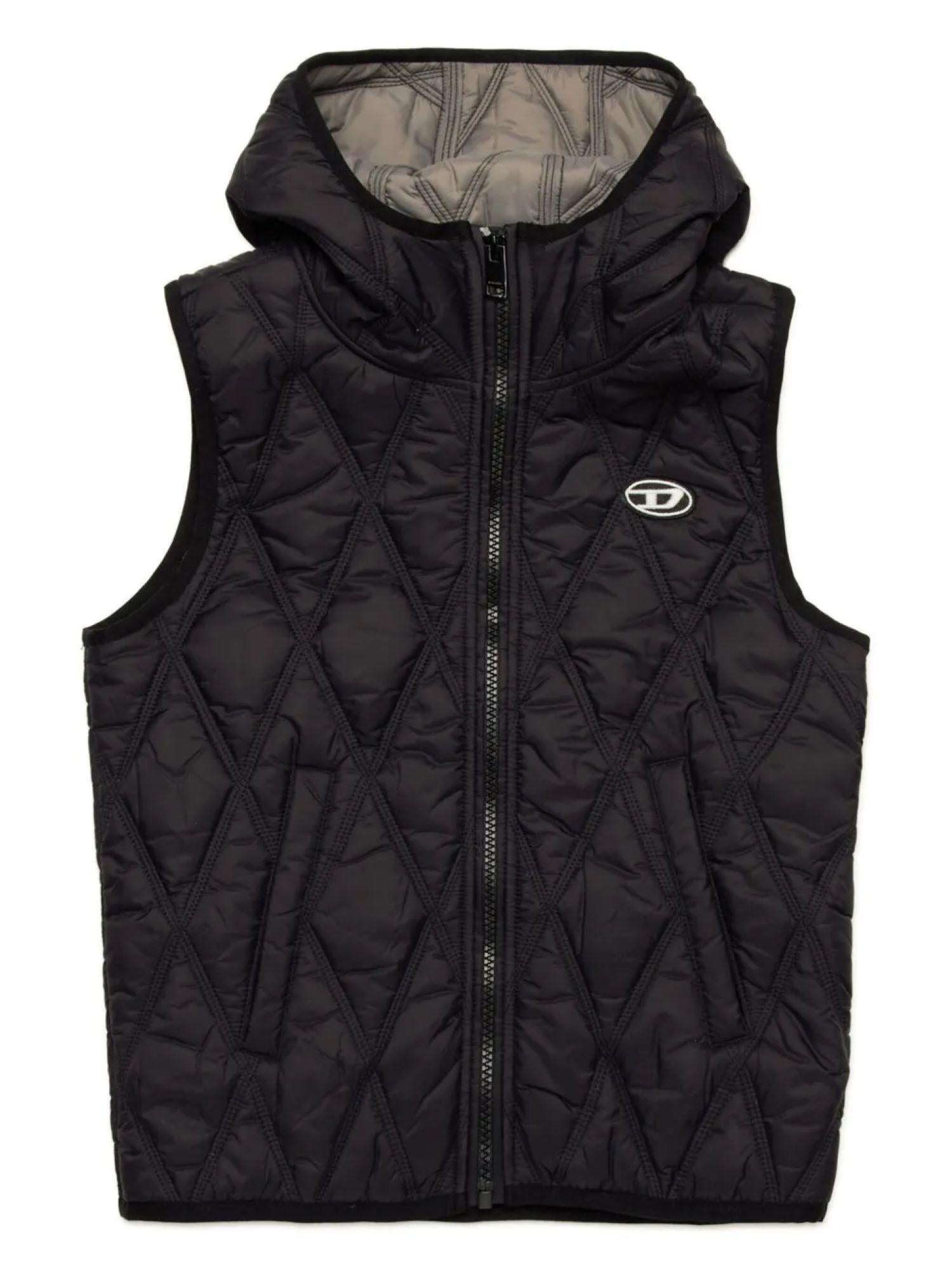Diesel gilet imbottito con cappuccio Jfossir nero J02211-KXBM0 K900 DIESEL 