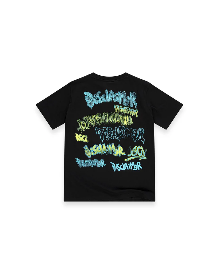 Disclaimer T-shirt bambino in jersey con stampe multicolor nero 58820 NERO DISCLAIMER 