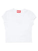 Diesel T-shirt manica corta Tangie con logo cut out bianco