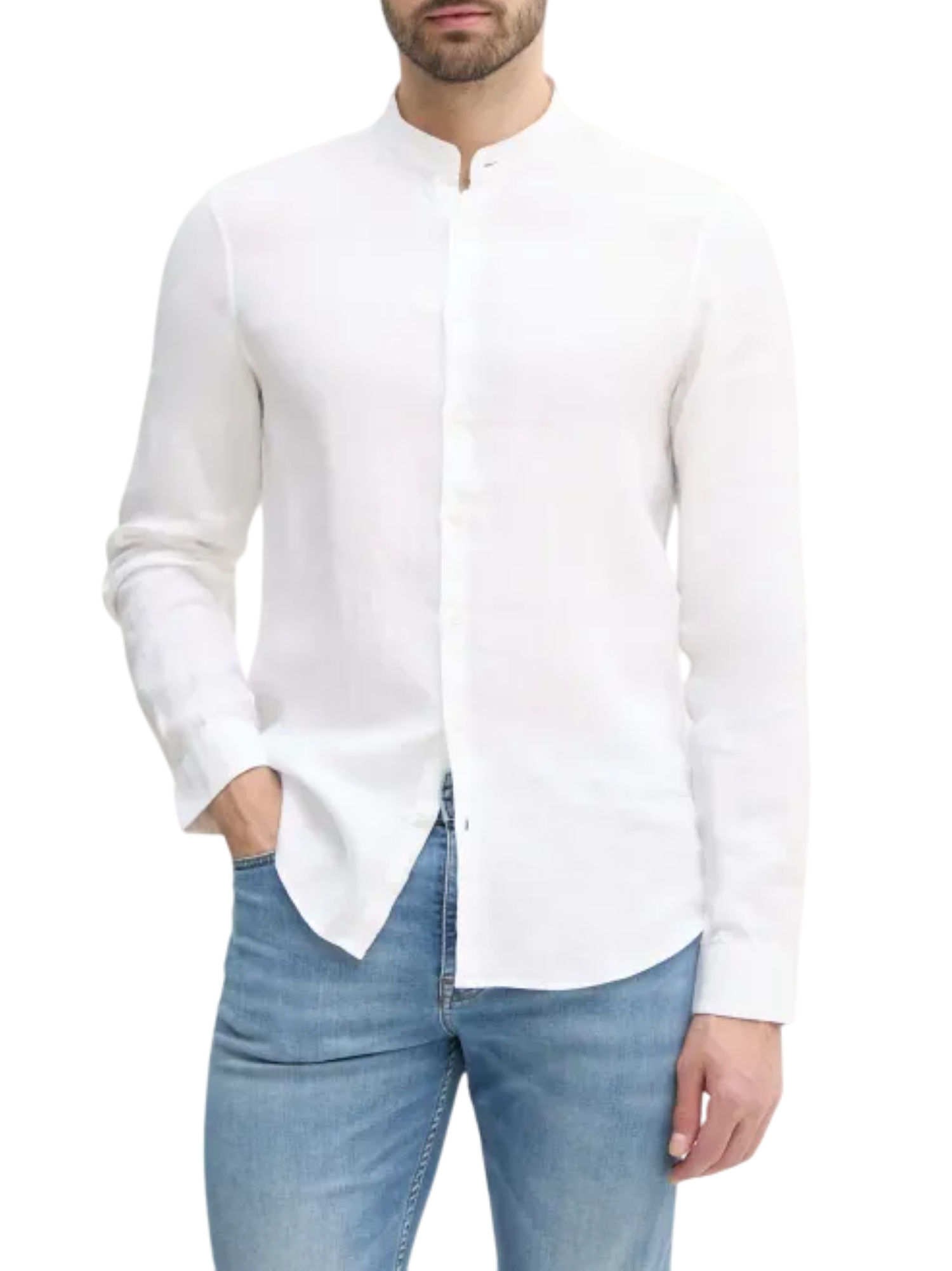 Calvin Klein camicia manica lunga in lino bianco K10K109511 0K4 Calvin Klein 