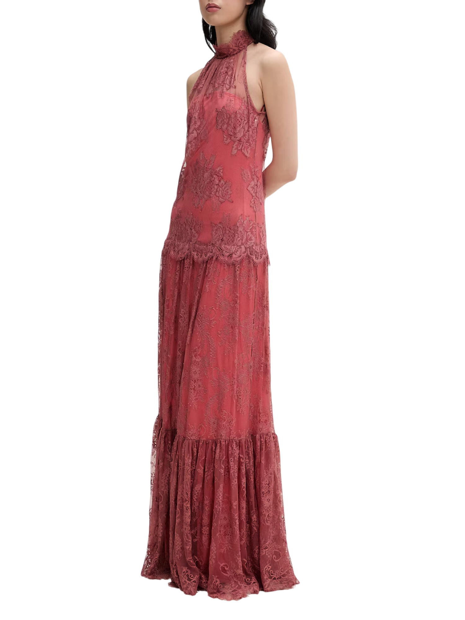 Aniye By abito lungo in pizzo all'americana corallo 185033 02478 ANIYE BY 