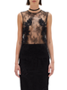 Blugirl top in pizzo con applicazioni floreali macramè nero