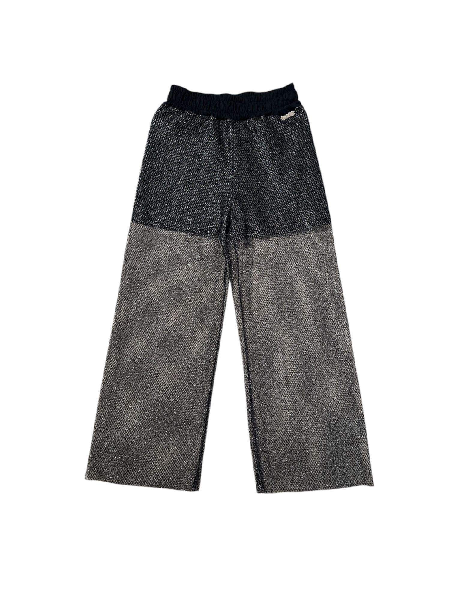 Disclaimer pantaloni in tessuto a rete lurex nero 58544 NERO DISCLAIMER 