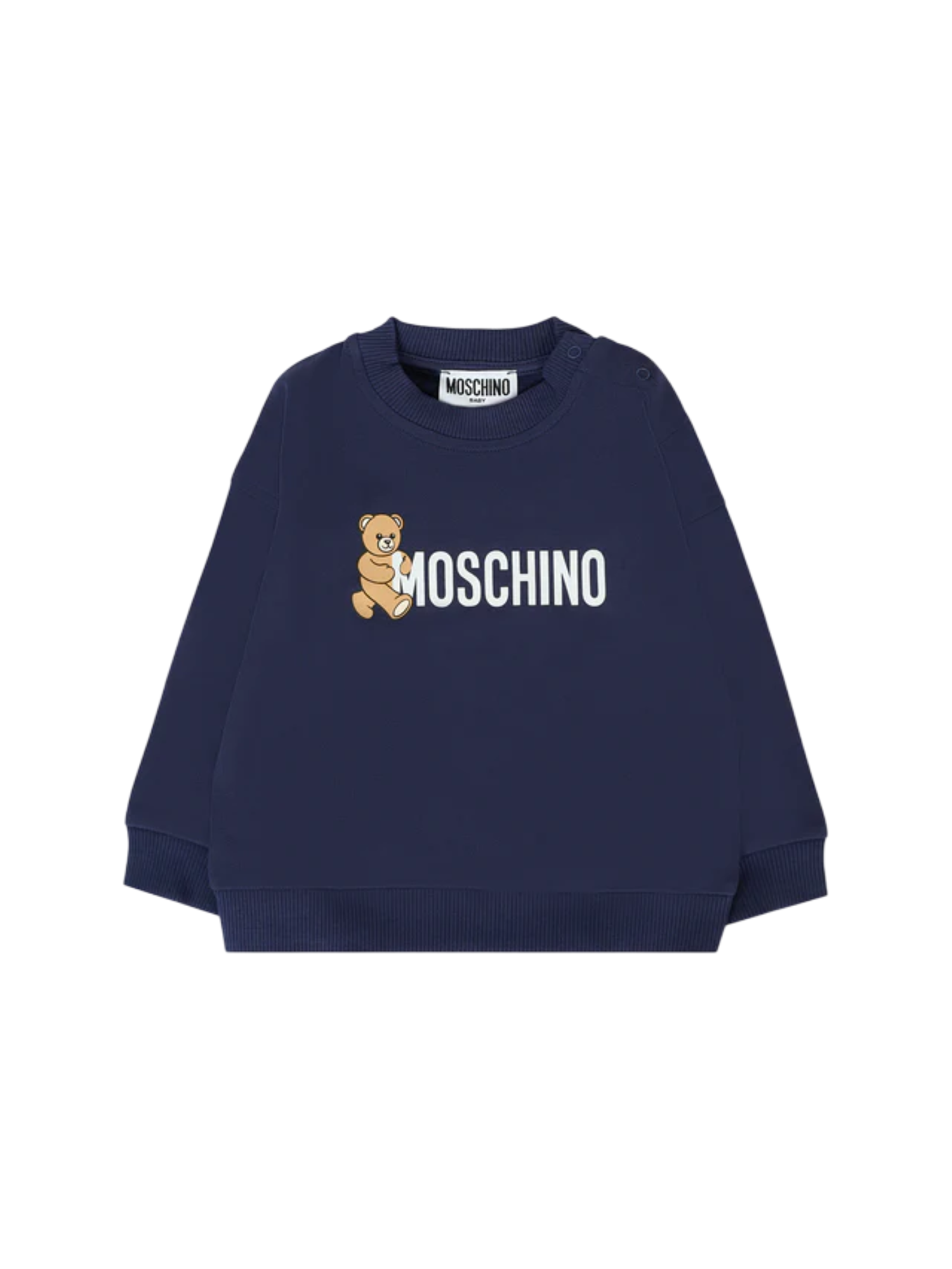Moschino felpa neonata con logo blu M8F03Q-LCA83 40016 MOSCHINO 
