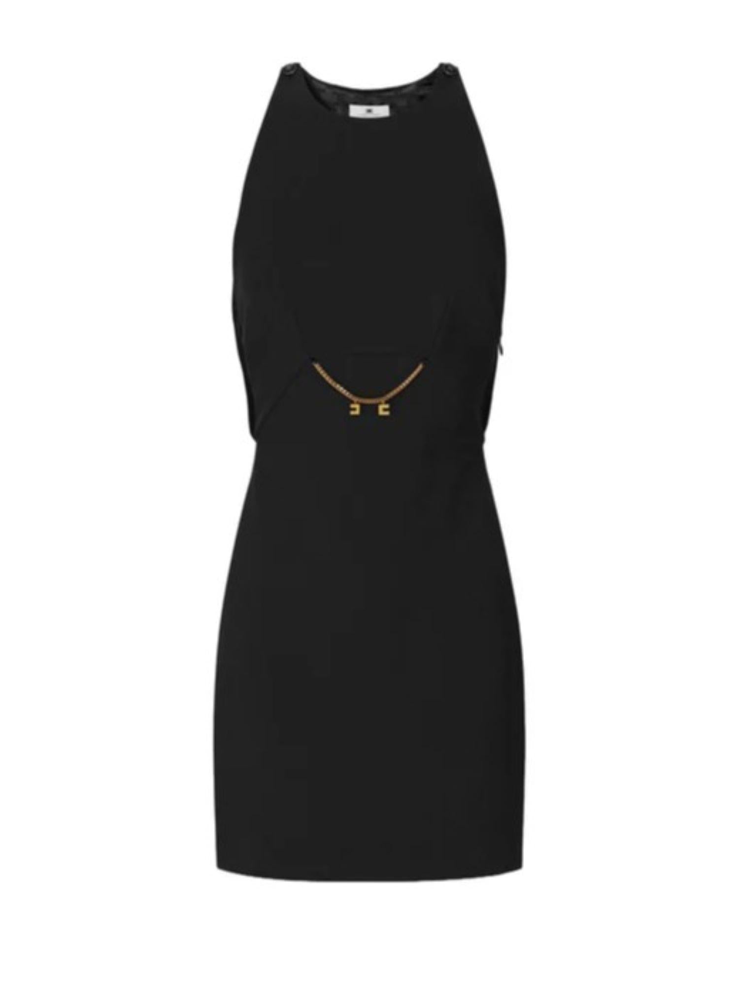 Elisabetta Franchi abito corto in crepe con dettagli logati nero AB80856E2 110 ELISABETTA FRANCHI 