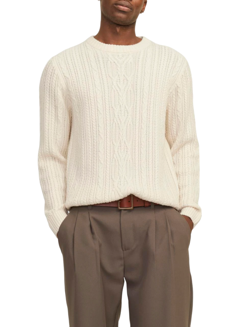 Jack&jones maglia in misto cotone ludiogo bianca 12259700 BIRCH PREMIUM BY JACK&JONES 