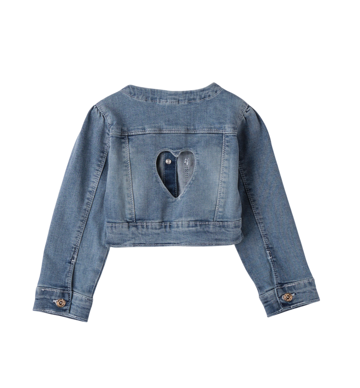 iDo giubbino in denim con strass e cut out lavaggio blu 4B390 7310 iDO 