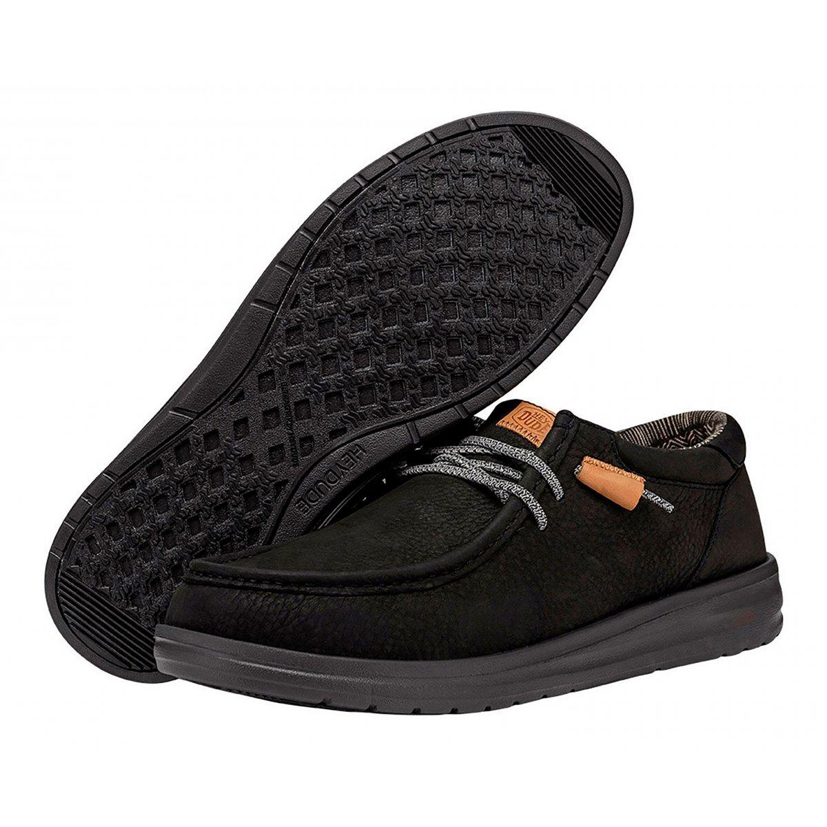 Hey Dude mocassini Wally Grip in pelle nero 40175 001 HEY DUDE 