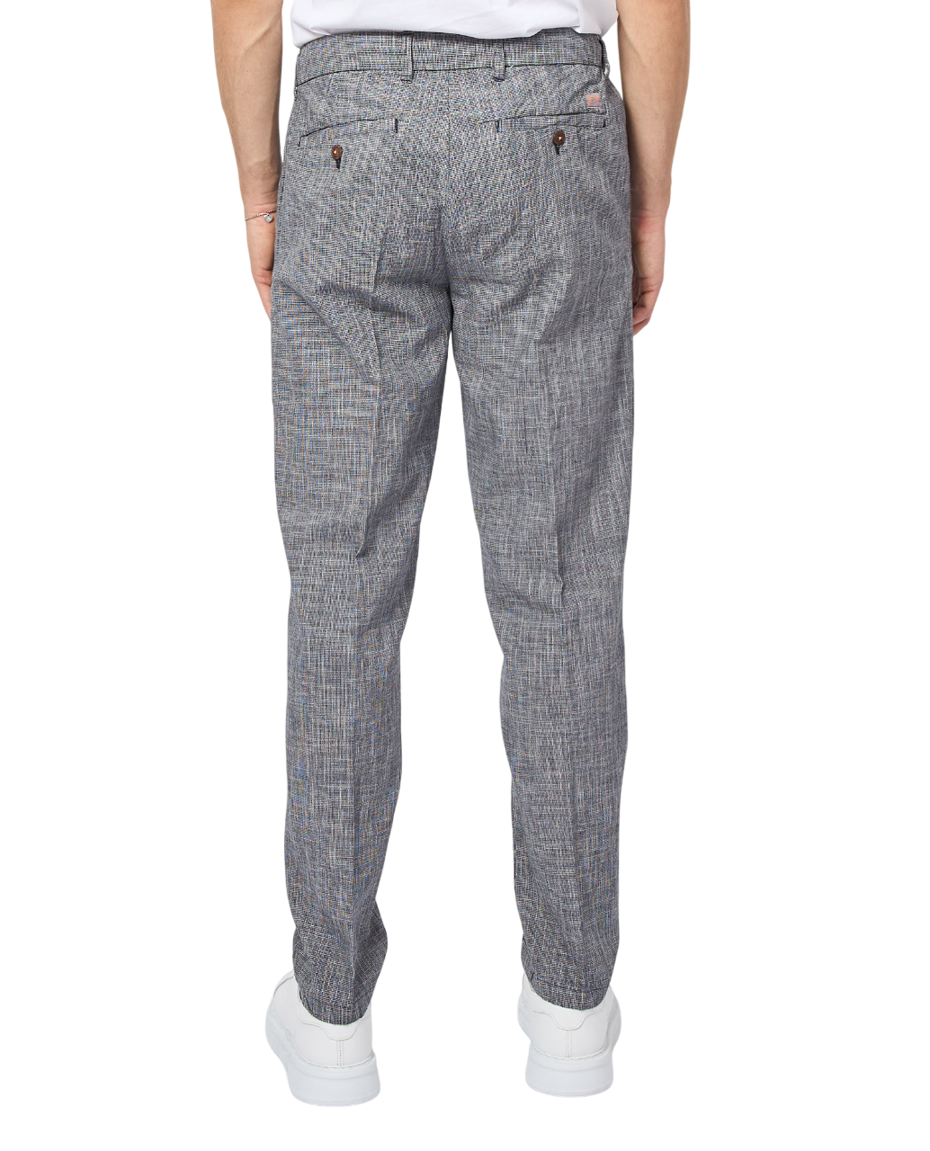 Yes Zee pantaloni a righe misto lino nero bianco P670-PF00 2003 YES-ZEE 