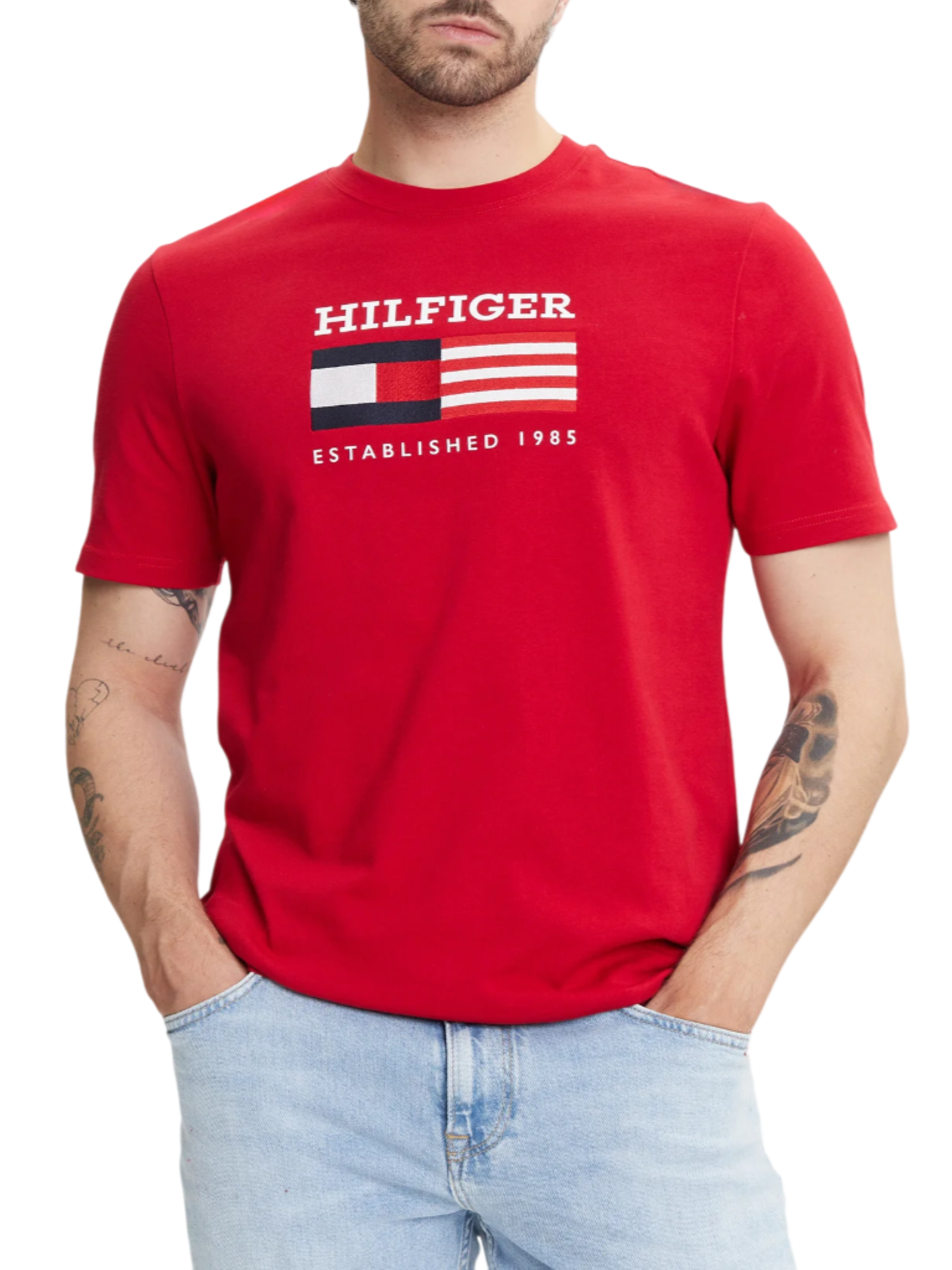 Tommy Hilfiger T-shirt manica corta con logo rosso MW0MW39843 XLD Tommy Hilfiger 
