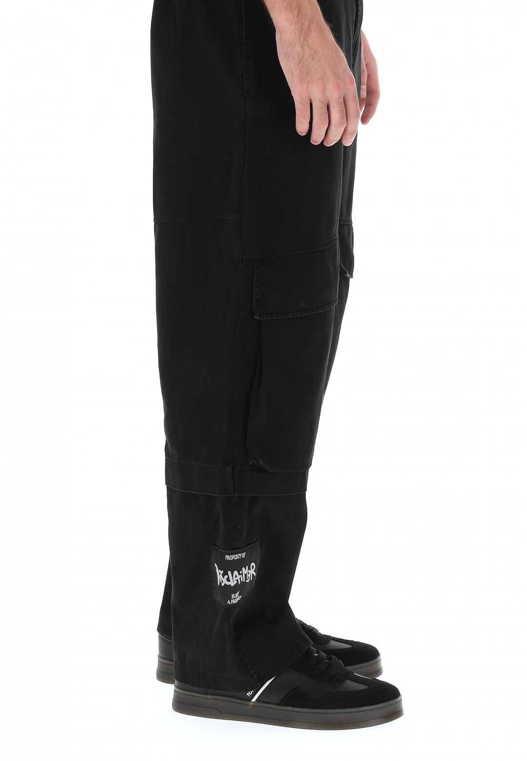 Disclaimer pantaloni in gabardina con gamba larga nero 54552 NERO DISCLAIMER 