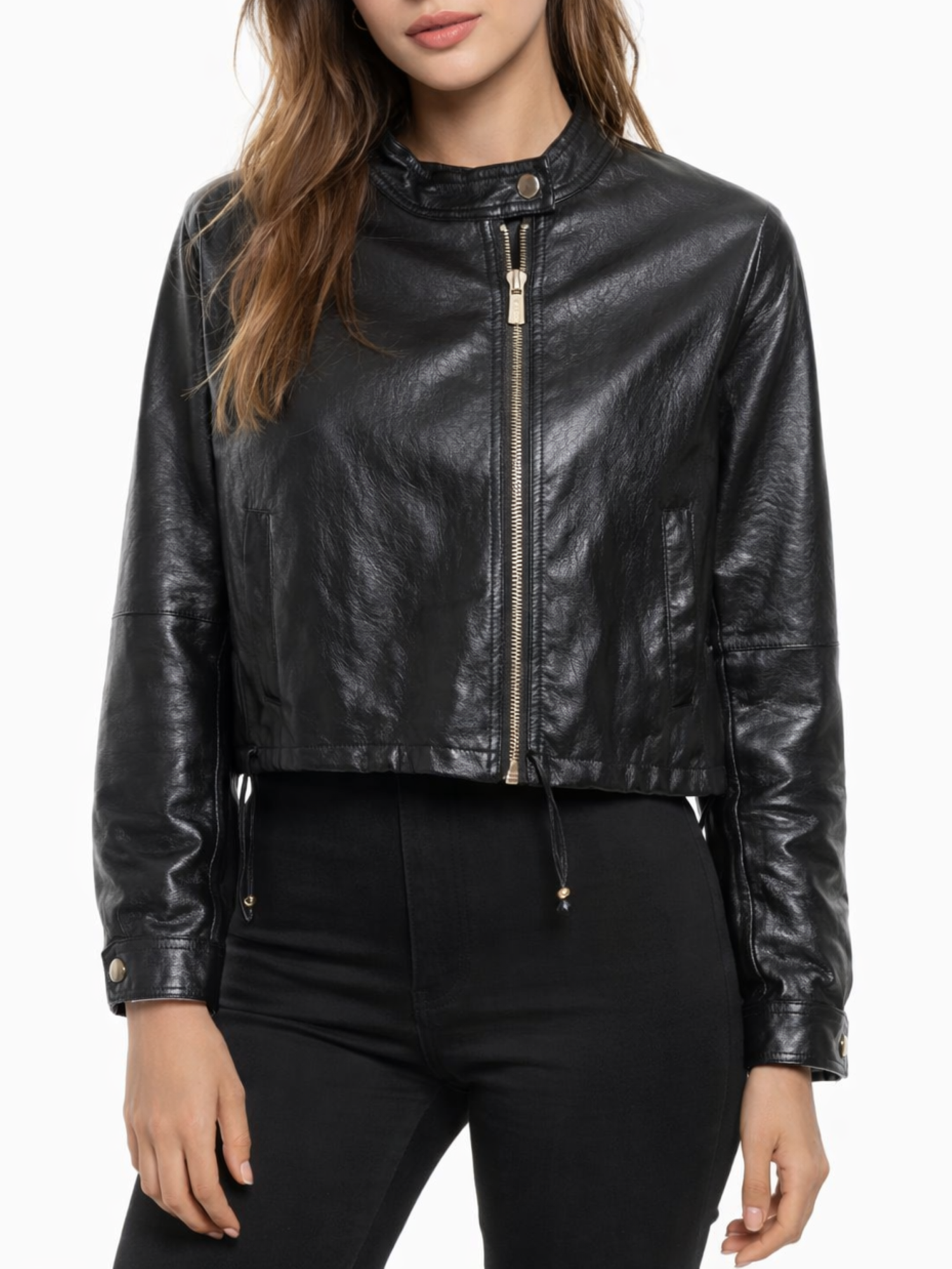 Yes Zee giubbino in ecopelle donna nero J422-KA00 0801 YES-ZEE 