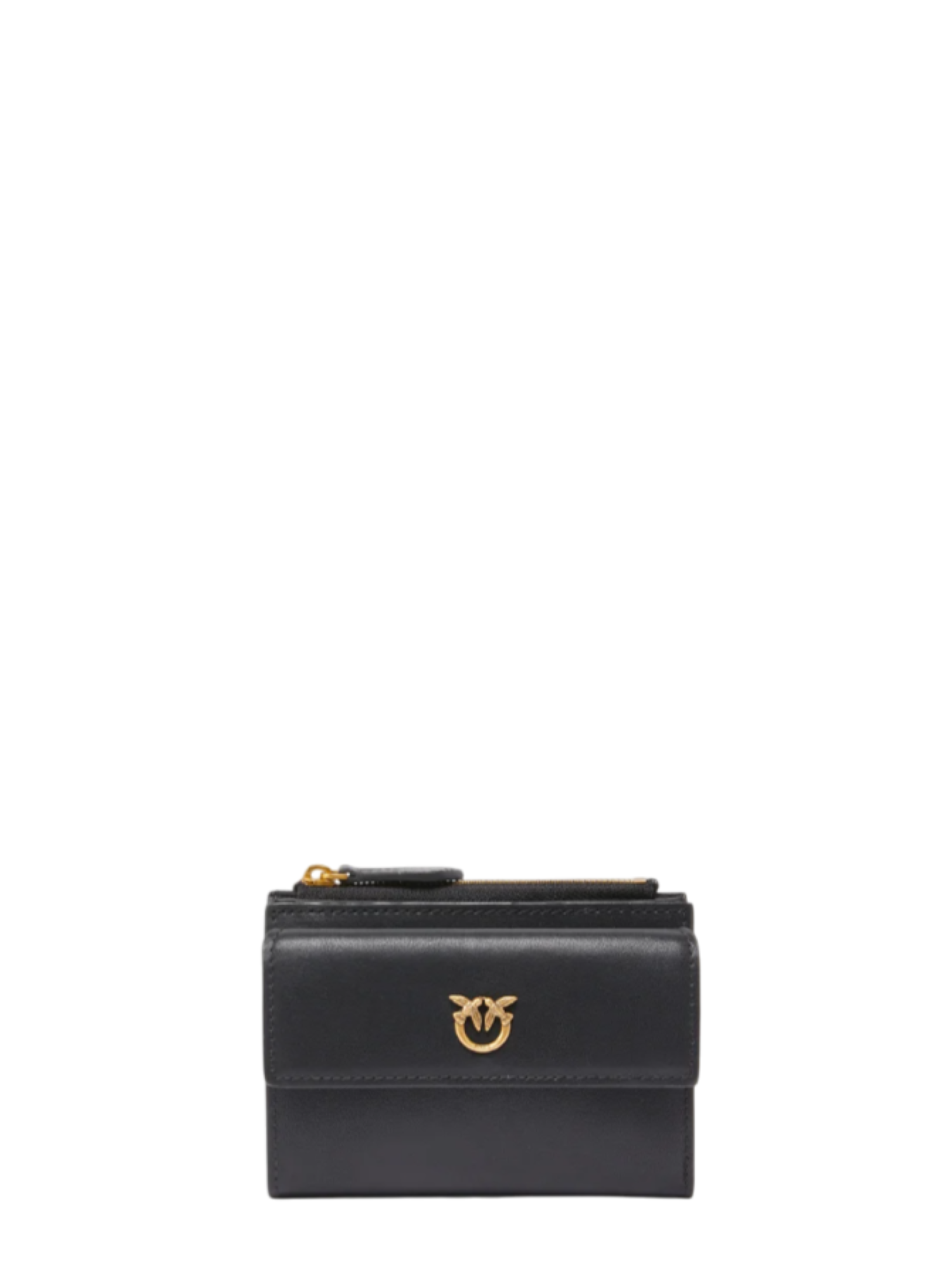 Pinko portafogli Compact Wallet in pelle martellata nero 103612-A29Q Z99Q PINKO 