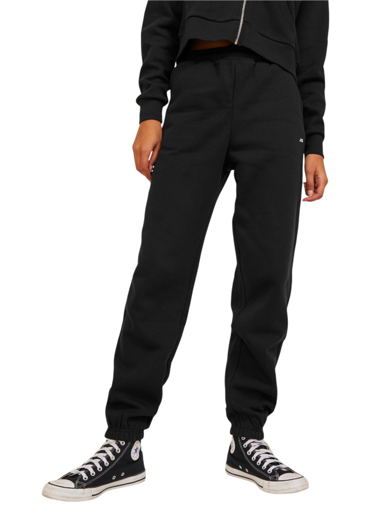 Jjxx pantaloni joggers in felpa nero 12223960 BLACK-WHITE JJXX LOGO JJXX 