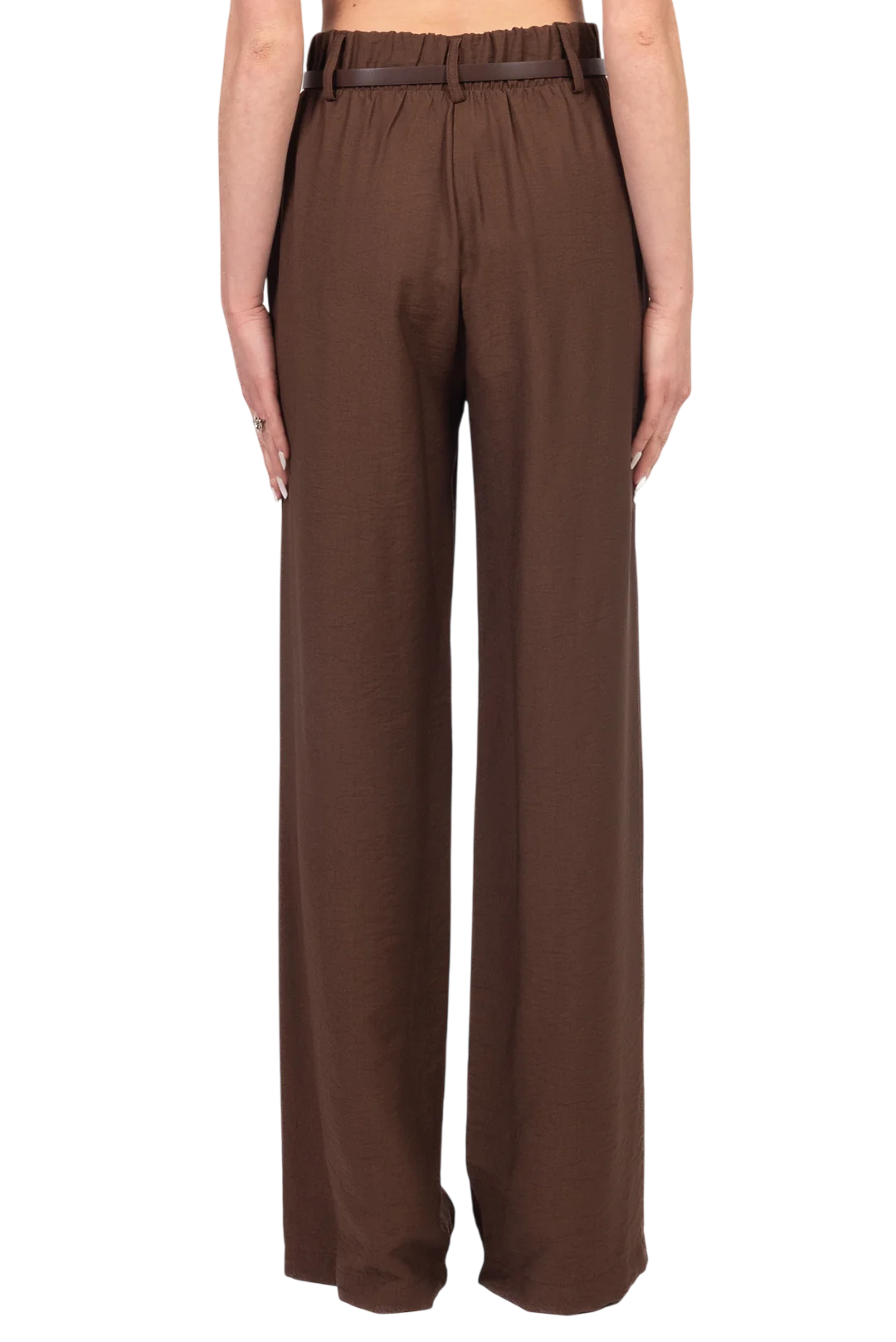 Haveone pantaloni gamba larga donna con cintura marrone PIA-Q532 MORO HAVEONE 