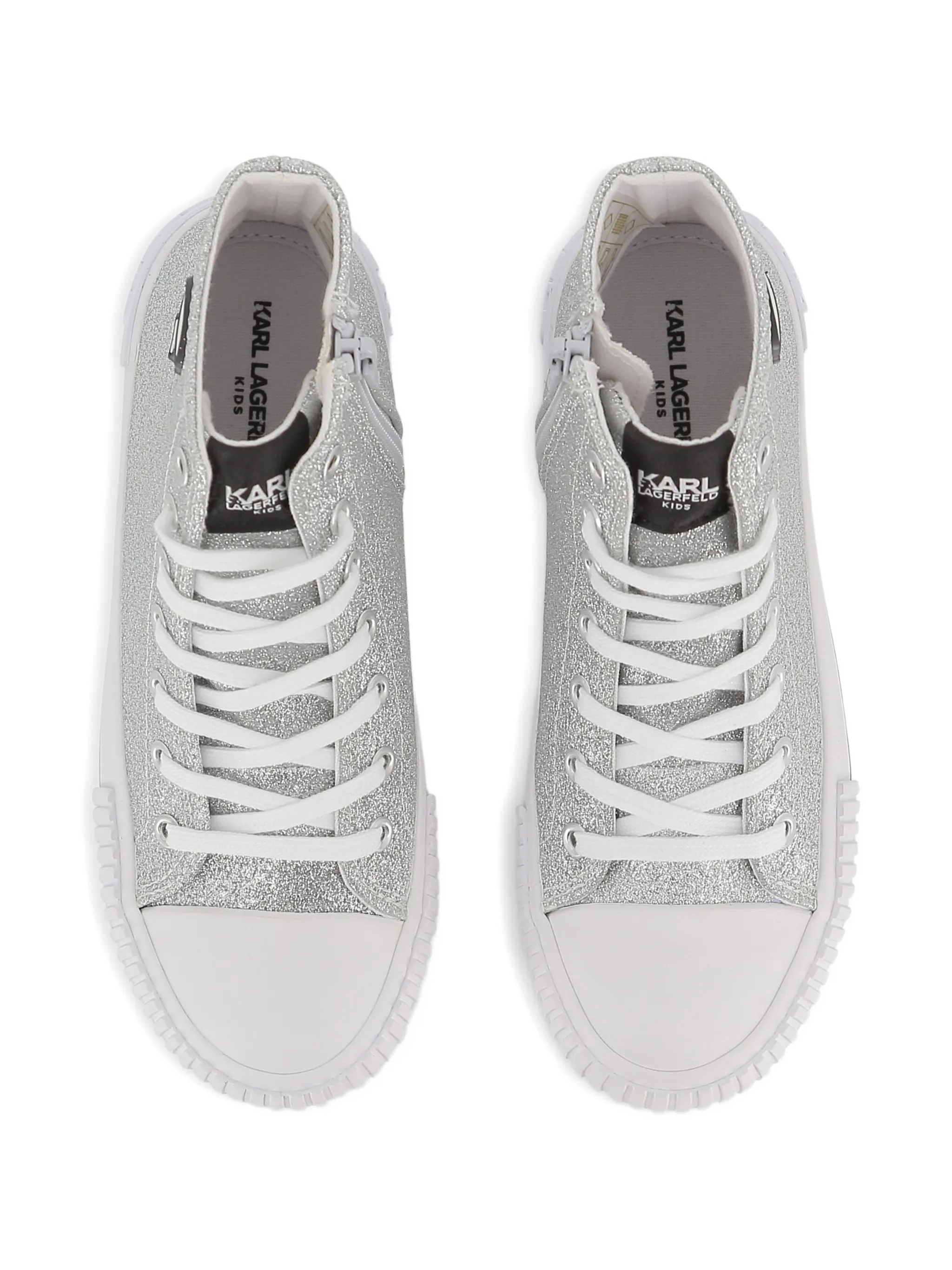 Karl Lagerfeld sneakers in tela glitterata bambina argento Z31171 GRIGIO CHIARO KARL LAGERFELD KIDS 