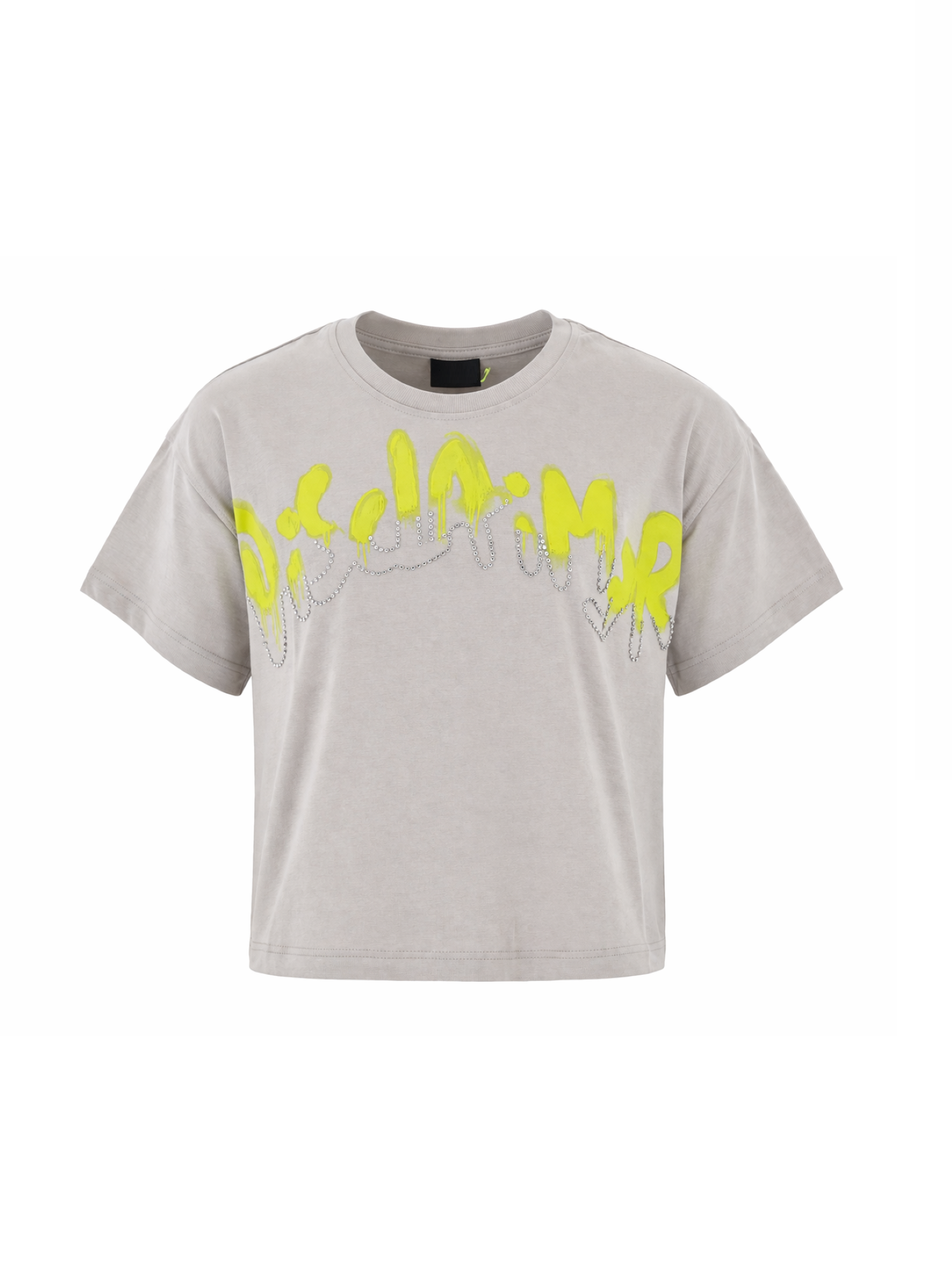 Disclaimer T-shirt crop bambina con logo gioiello ecrù 58958 GHIACCIO DISCLAIMER 