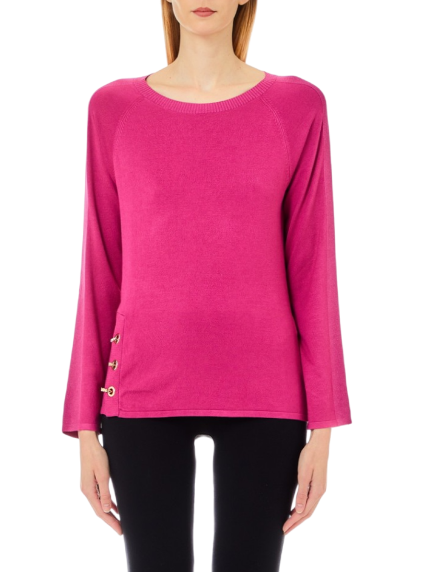 Liu Jo maglia in misto viscosa con occhielli fucsia TF4098MS49I 82326 LIU JO 