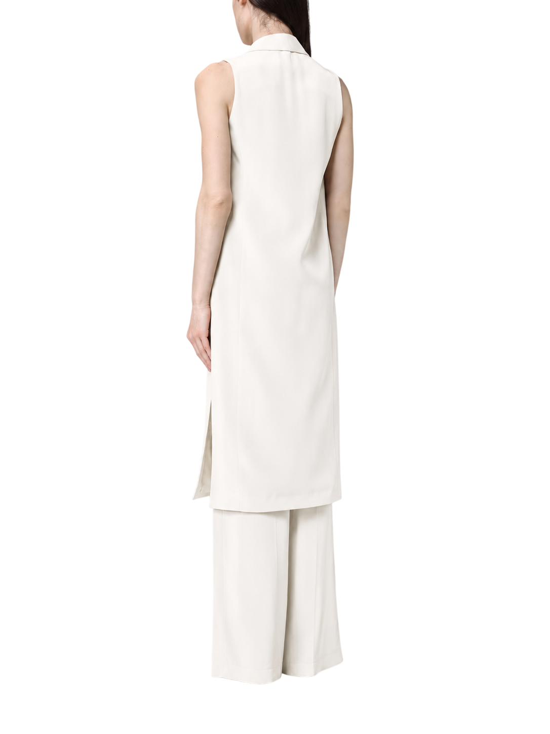Simona Corsellini gilet lungo donna con bottone gioiello panna P26CPGL00501 0359 SIMONA CORSELLINI 