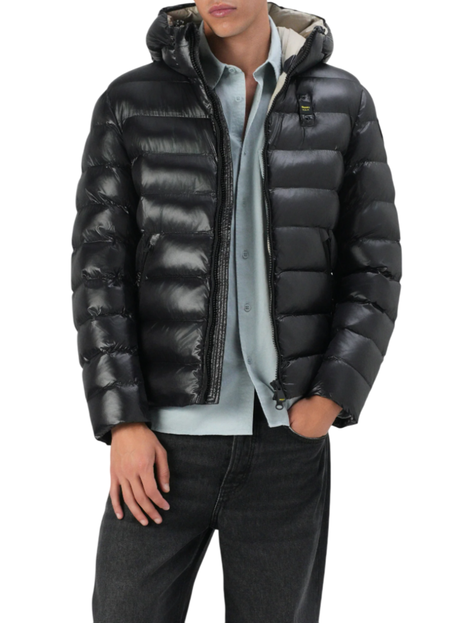 Blauer piumino trapuntato Adams con cappuccio nero 25WBLUC02079-005958 999EI BLAUER 