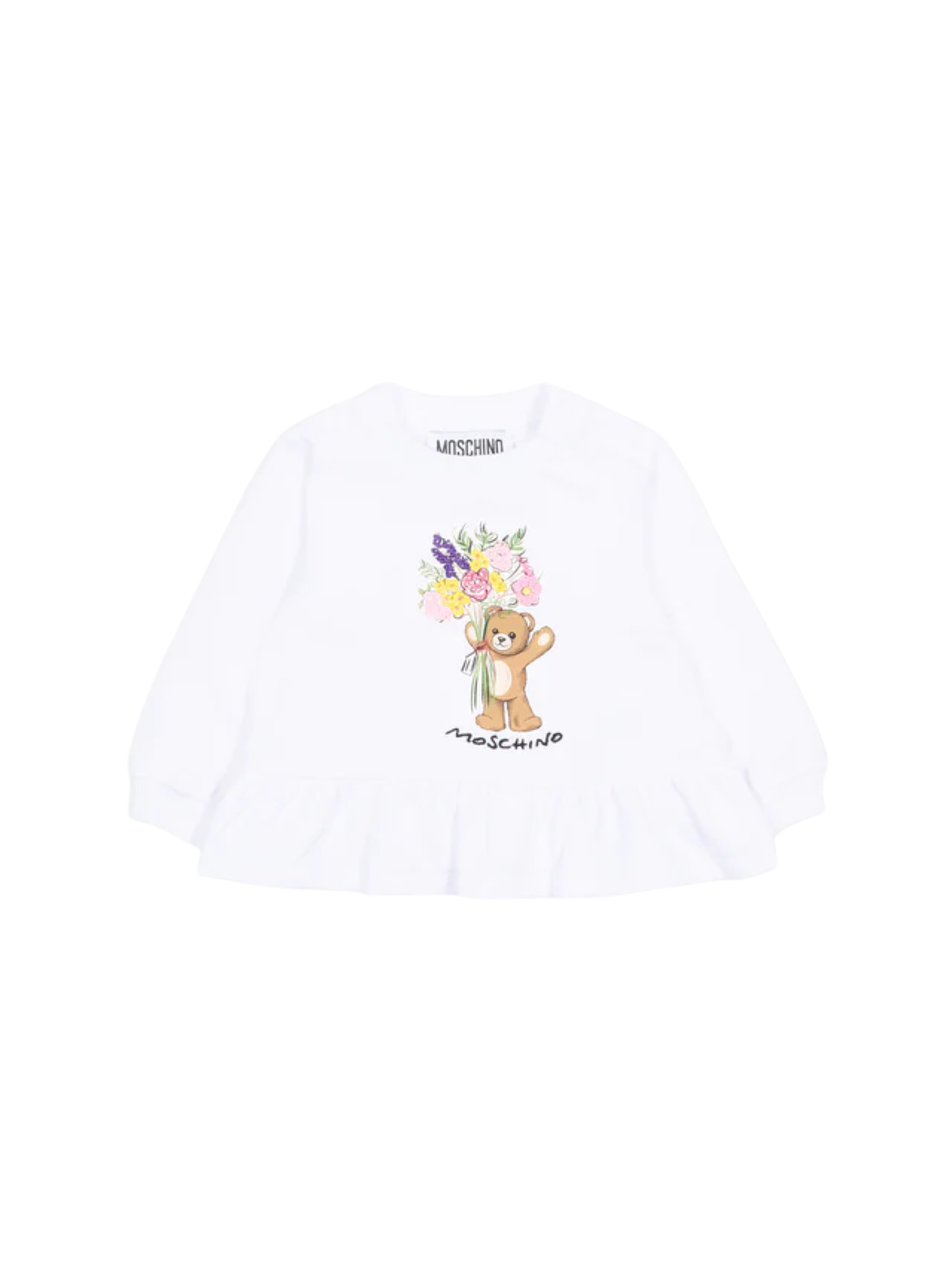 Moschino felpa neonata con stampa orsetto bianco MDF035-LDA00 10101 MOSCHINO 