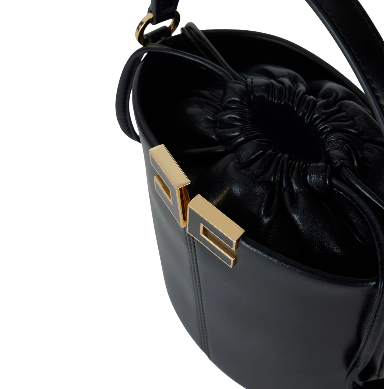 Elisabetta Franchi borsa a secchiello in ecopelle con logo nero BS92A61 110 ELISABETTA FRANCHI 