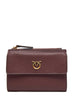Pinko portafogli Compact Wallet in pelle martellata marrone